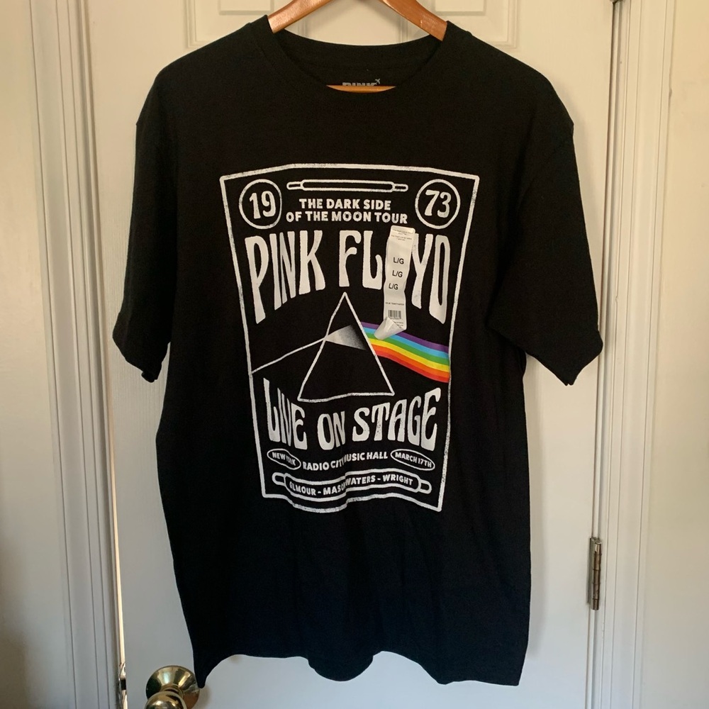 Pink Floyd Black Live In Concert Band Tee Shirt